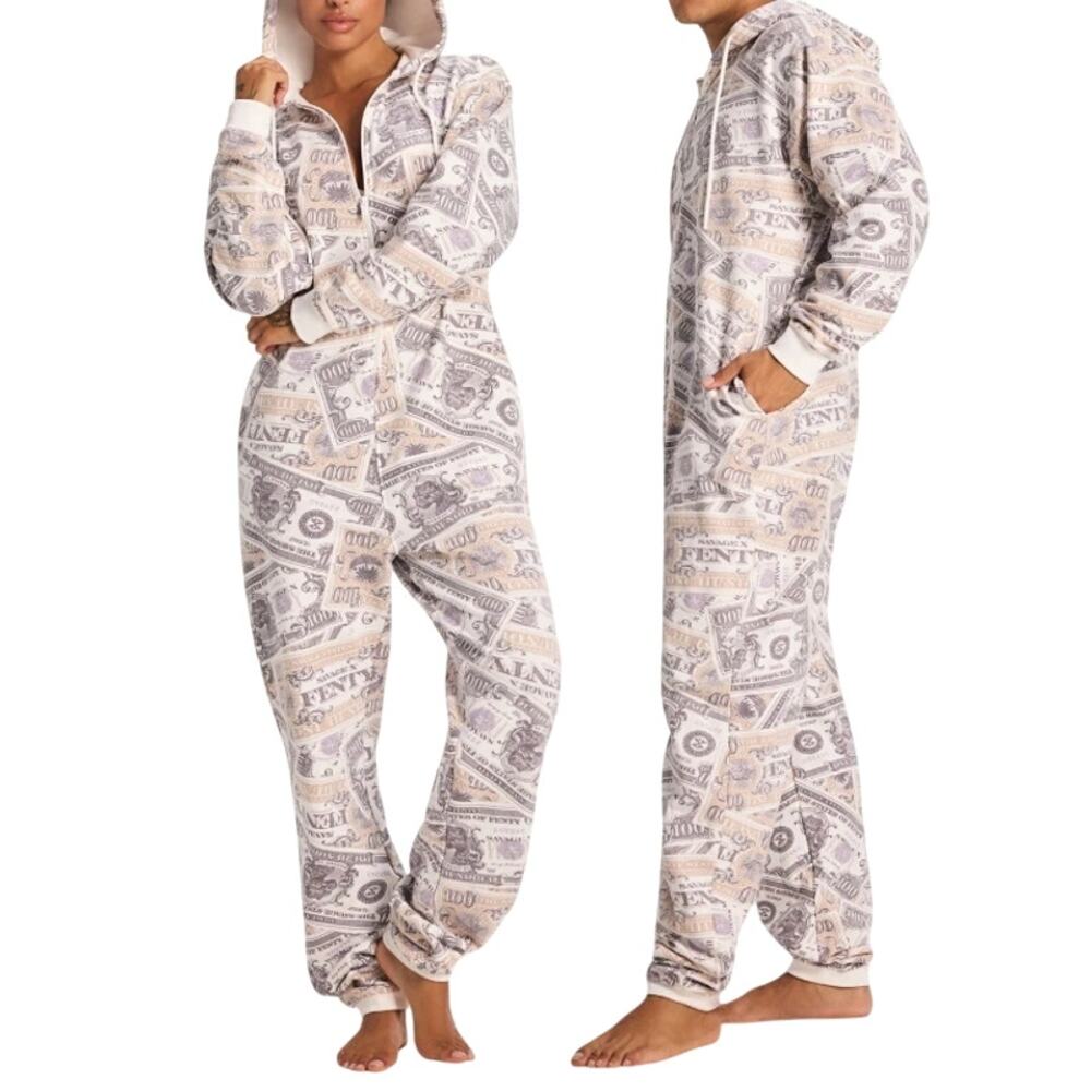 Savage x Fenty Petal White Earned It Print Forever Savage Hooded Romper Size XS
